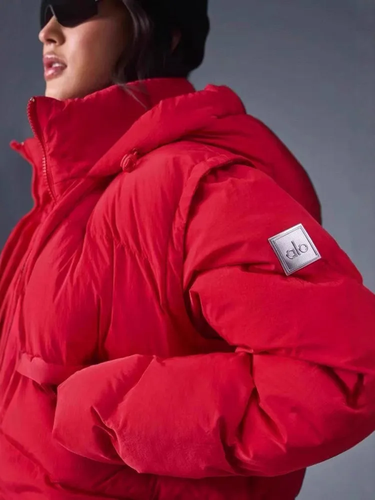 

Женское хлопковое пальто-пуховик Thiened на молнии с высоким воротником и застежкой-молнией, двухслойное теплое женское хлопковое пальто с воротником-стойкой