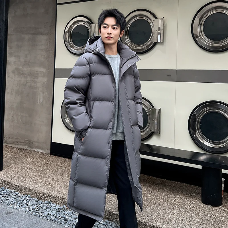 Men's and Women's School Uniforms, Long Styles, Popular Over The Knee,  Solid Color Thickened Warm Duck Down Jacket