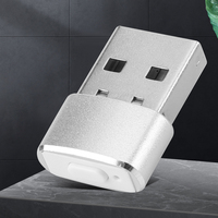 Mini Automatic Mouse Jiggler Mover Undetectable USB Mouse Movement Simulator Indicator Light Aluminum Alloy Housing for Computer