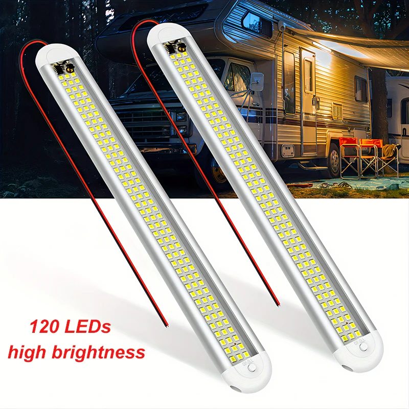 1PC/2PCS/4PCS High Brightness vehicle Interior Light with Switch 12V-80V Universal Reading Lamp For RV Box Truck Camper Van Boat