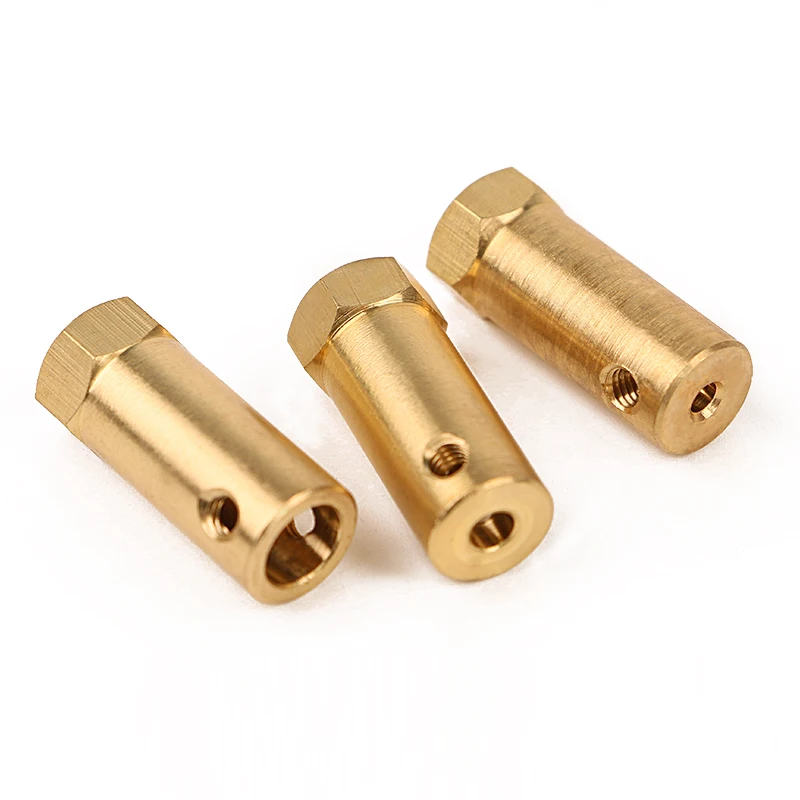 1 Stück 3/4/5/6/7/8mm Bohrung Motor Sechskant-Messingwellenkupplung 30mm lang für Autoräder, Reifen, Wellenmotor, Gleichstrommotor-Verbinder – Detail 3