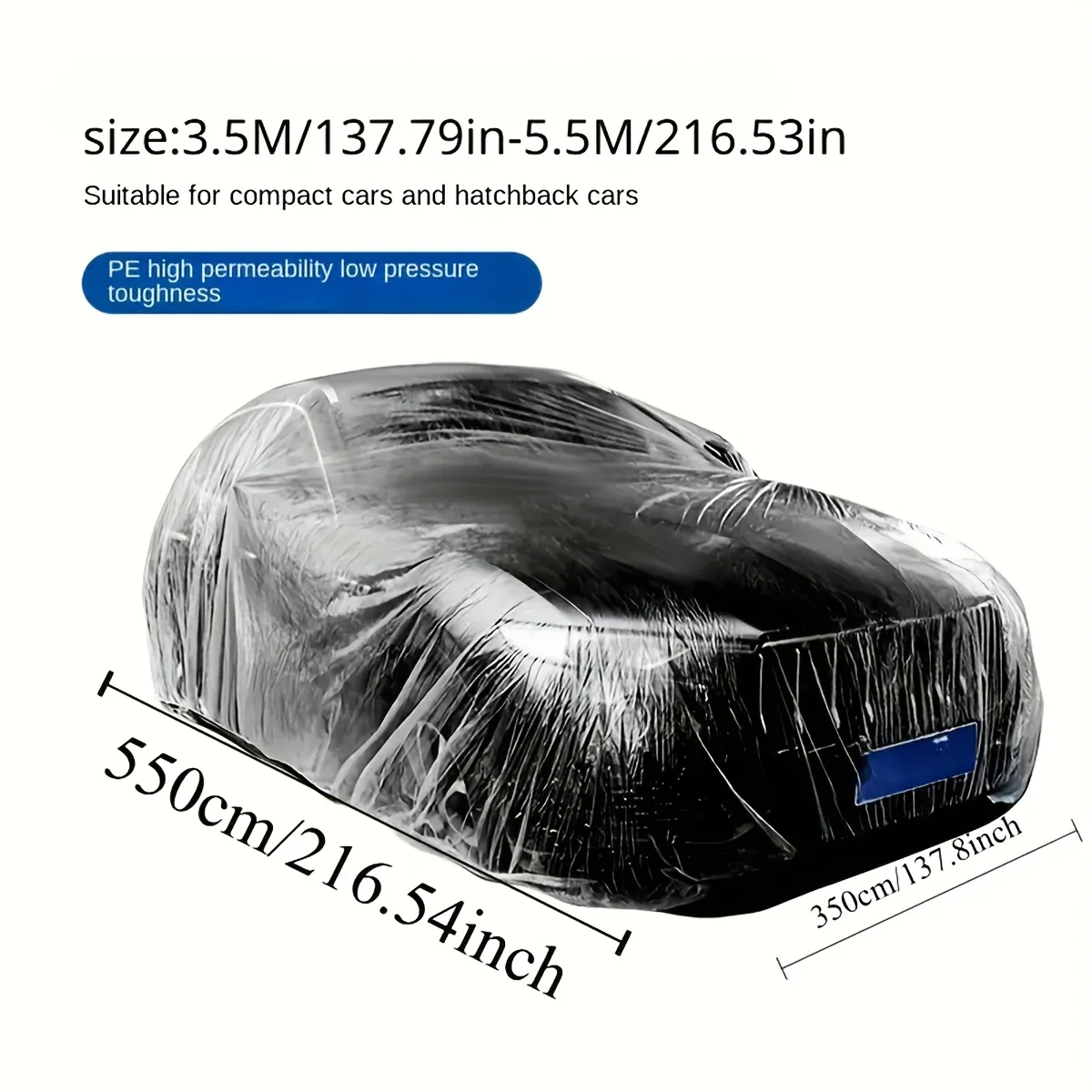 Exterior Waterproof Car Cover Disposable Plastic Car Coat Dustproof Universal PE Automobile Covers Auto Accessories With Elastic