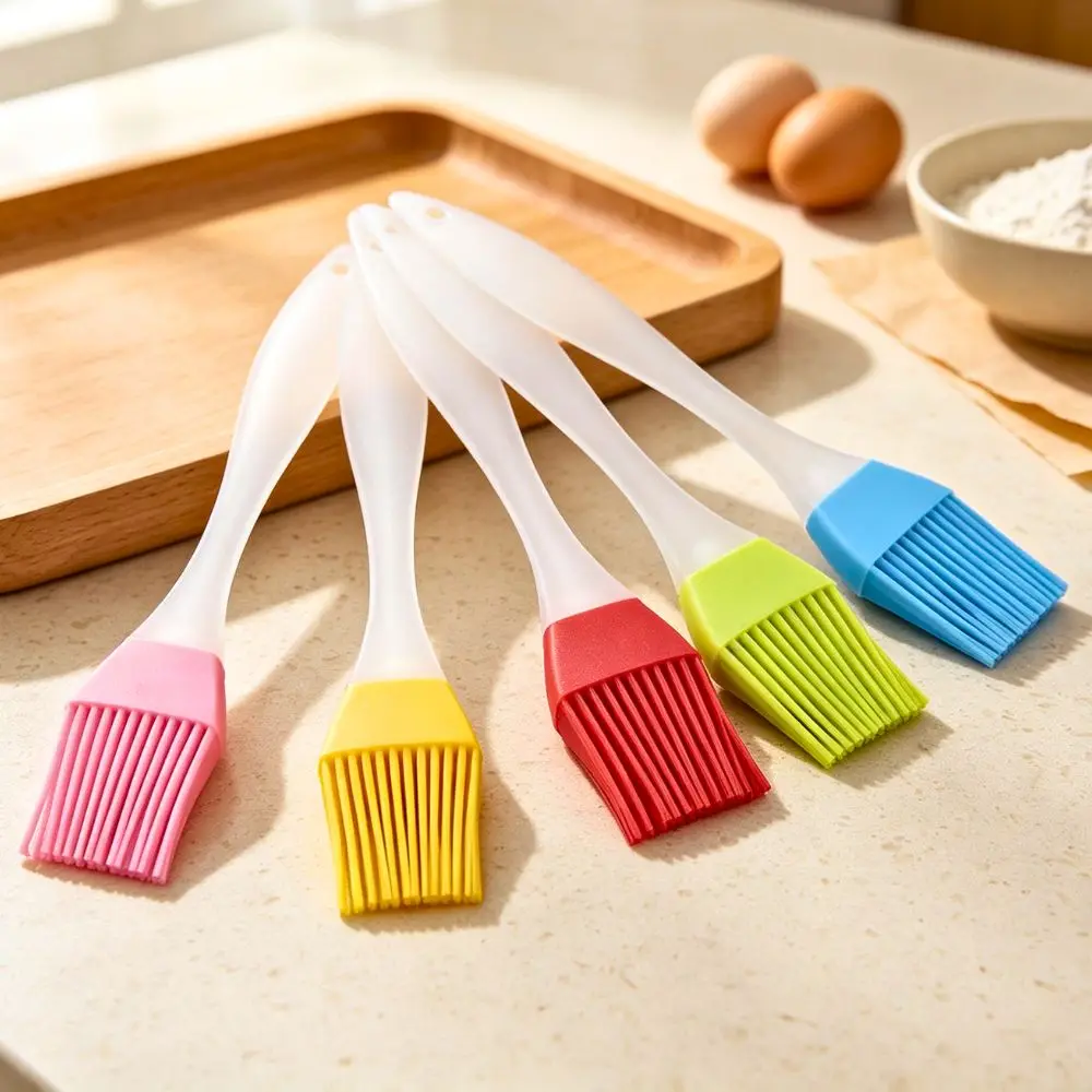 3/6/20pcs Random Color Heat Resistant Silicone Brush Kitchen Oil Basting for Baking BBQ Roasting Pastry YMY
