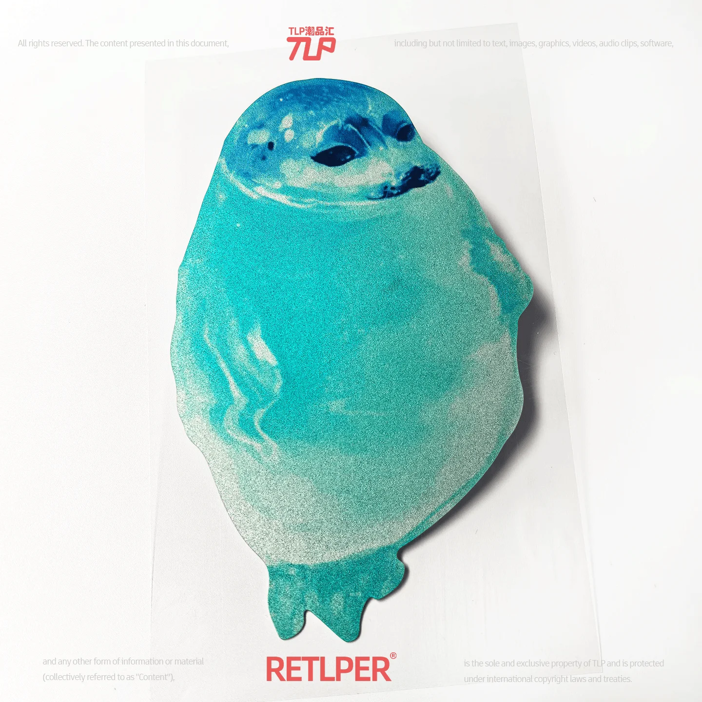 RETLPER Reflecterende Autosticker Mood Slice Blue Fat Seal Schattig Zee-dier Waterdichte Elektrische Voertuigsticker