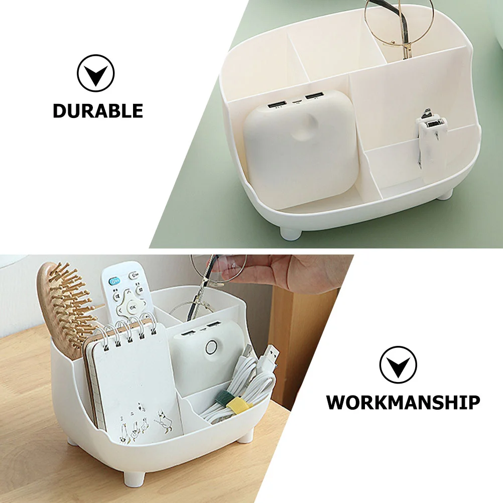 Desktop Storage Box Modern Style Stationery Holder Organizer Multi-function Phone Stand Plastic Office Container