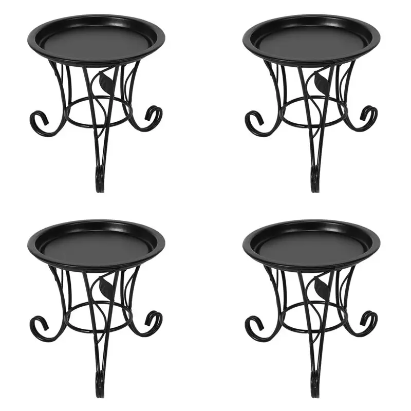 Y42A-4X European Style Simple Mini Flower Stand Flower Pot Flower Shelf Iron Stand + Iron Plate For Desktop Balcony