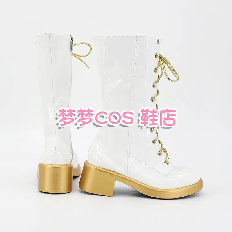 KPop Demon Hunters Zoey Cosplay Kostuum Schoenen Witte Handgemaakte Kunstleer Laarzen Anime Carnaval Party Halloween Jongens Meisjes Laarzen