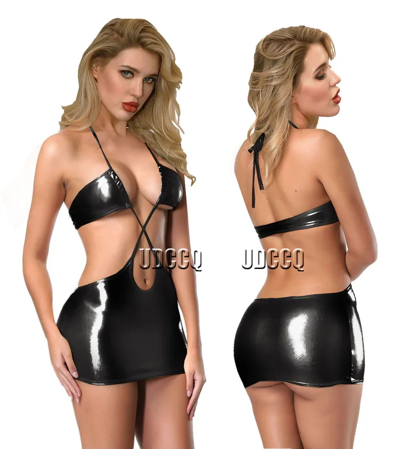 Sexy PVC Underwear Babydolls Lingerie Stripper Sleepwear notte Intimo Lenceria Pole Dance sexy costume sexy clothes for women