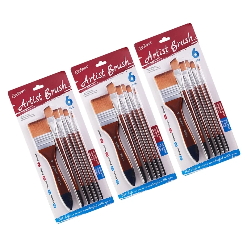 3 комплекта кистей для рисования, акварельные акриловые кисти, художественные кисти, принадлежности для рисования, живопись