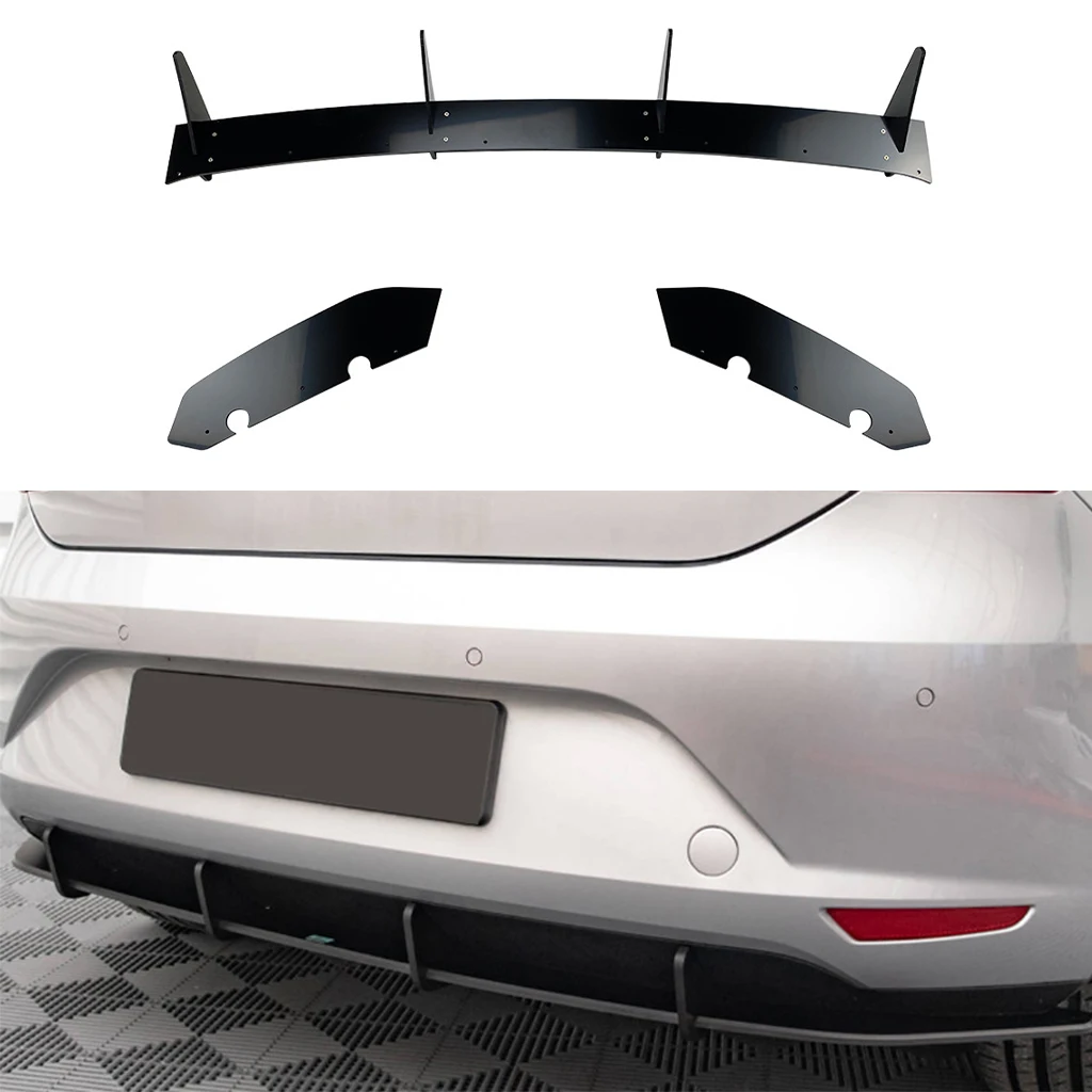 

Rear Bumper Diffuser Lip Rear Side Splitters Spoiler Lip For SEAT Leon Hatchback MK3 2013-2016 Rear Bumper Protector