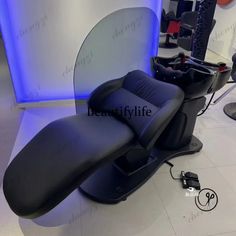 Z138   Special Use Electric Shampoo Chairs Head Spa High-end Hair Salon Ceramic Basin Shampoo Chairs Barber