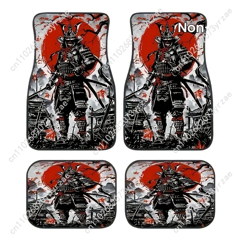 

Samurai Warrior 4pcs Universal Car Floor Mats All-Season Fashionable Auto Interio Absorbent Non-Slip Washable Car Floor Mats