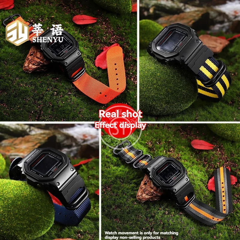 DW-5600 Replacement Breathable Nylon Canvas Watch Band For Casio G-Shock DW-5600 DW-5610 GW-5000 GW-B5600 Series watch bracelet