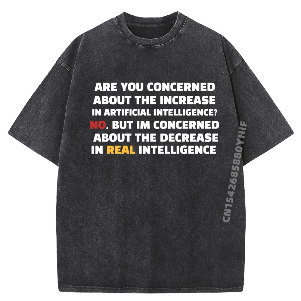 

Funny Ai Intelligence Artificial Computer Programing Streetwear Adult Cheap Printed Tees Mens Washed Shirt