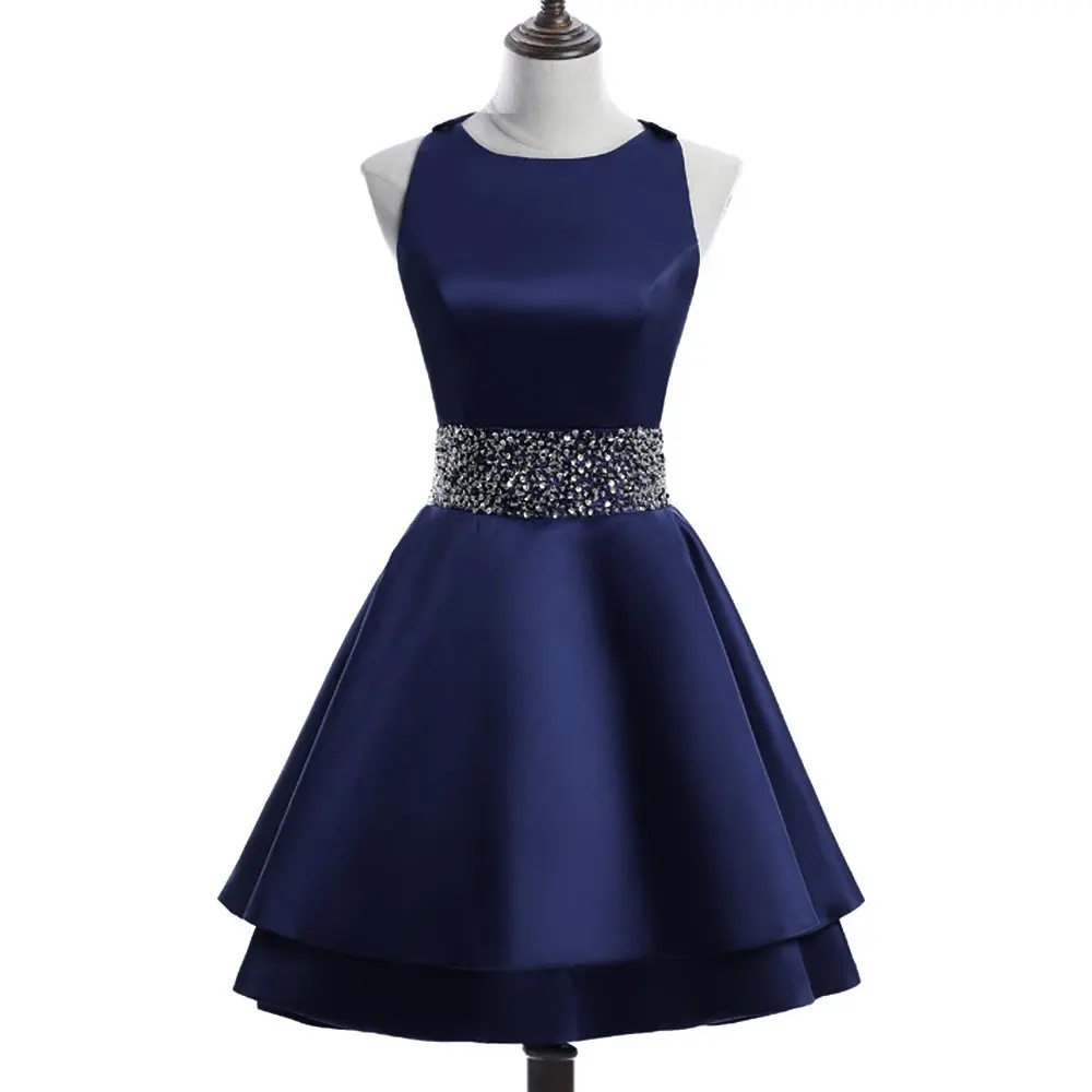Cetim curto beading fora do ombro na altura do joelho vestidos de dama de honra festa de casamento à noite baile de formatura cocktail aniversário