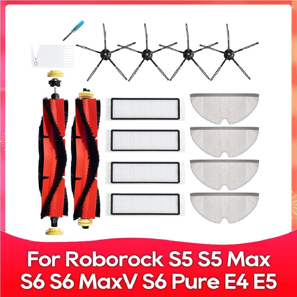 For Xiaomi Mijia 1S Roborock S5 Max S6 S6 Maxv Vacuum Cleaner Replacement Kit Roller Brush HEPA Filter Mop Cloth Spare Parts