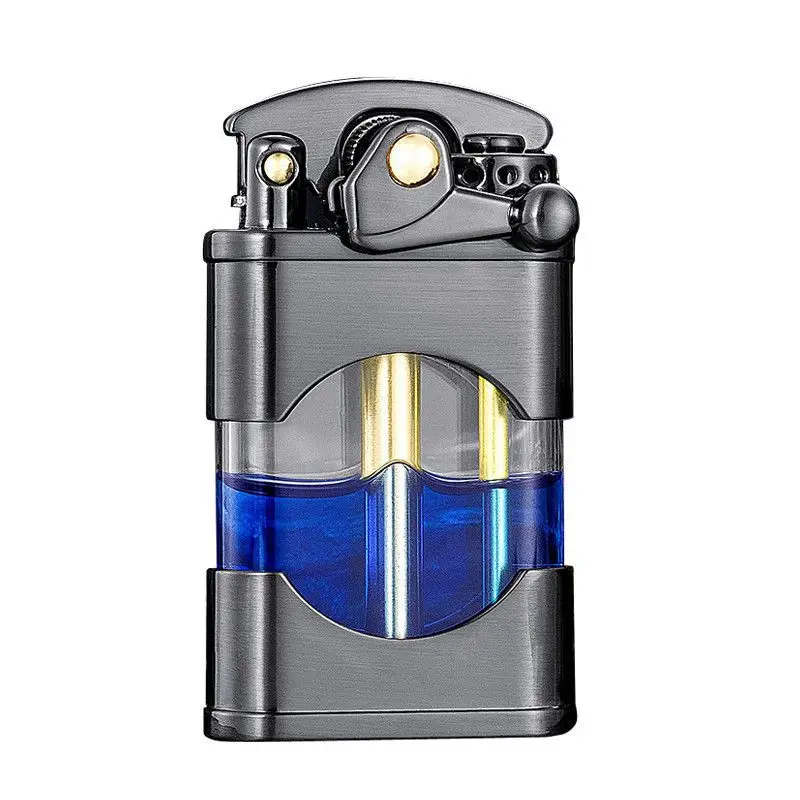 Zorro Transparent Windproof Lighter Creative Ejection Rocker Open Flame Lighter Men's Cigarette Accessories Gift Wholesale
