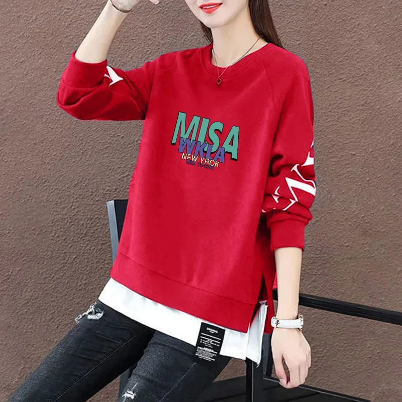 

plus Size Sweatirt Women's Loose Long Sve Thiened Autumn Winter New Sle Comfortable Soft Korean Sle round Ne Top