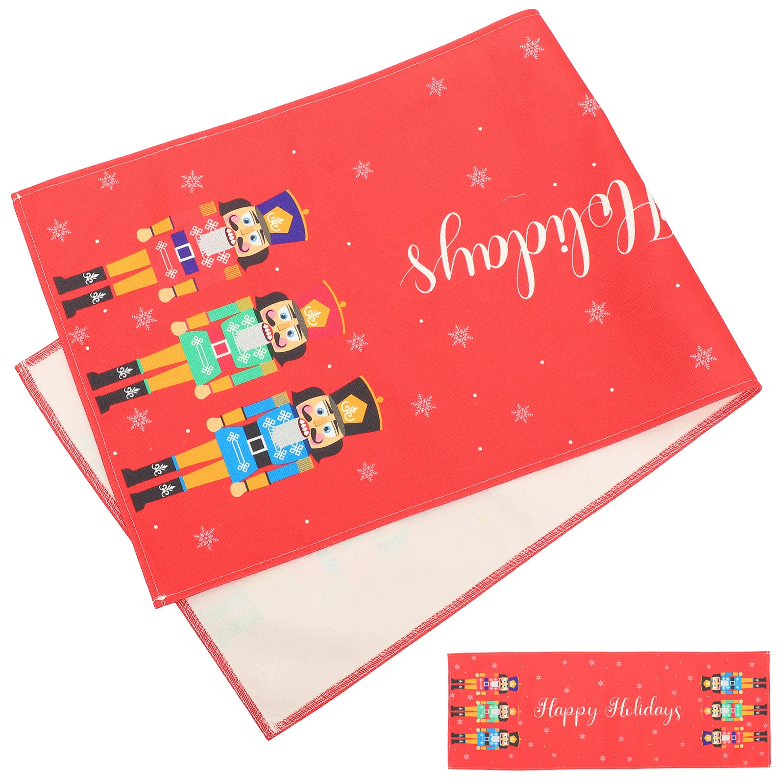 

Nutcracker Soldier Christmas Table Runner Xmas Decorative Dinner Tablecloth Home Party Festival Table Ornament