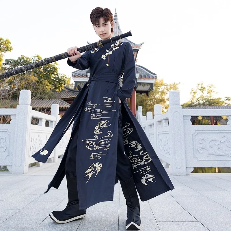 Vestido Kimono para hombre y mujer, traje Tang tradicional chino Hanfu, Tops, falda, disfraz de Cosplay samurái japonés, bata Yukata