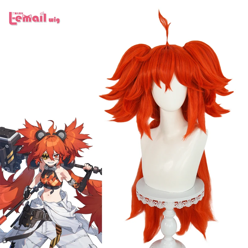 Parrucca L-e-mail gioco di capelli sintetici zona Zenless Zero Koleda parrucche Cosplay Belobog parrucca lunga di colore rosso parrucca resistente al calore