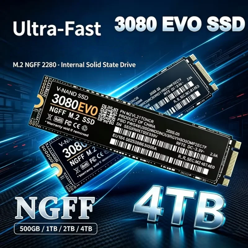 High Speed Transfer SSD 3080 EVO M.2 2280 NGFF Internal Solid State Drive 1TB 2TB 4TB Portable Hard Drive for Laptop