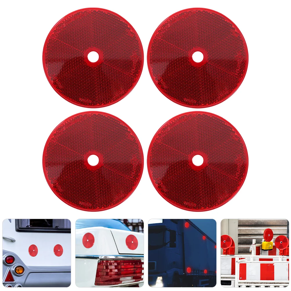 

4 Pcs Reflector Reflectors for Driveway Reflective Bike Trailer Round Mailbox Plastic Warning