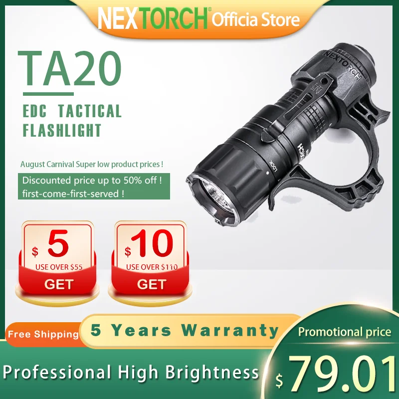 nextorch professional carregando lanterna tatica lanterna led alto brilho mini borda recarregavel 1000 lumen ta20 01