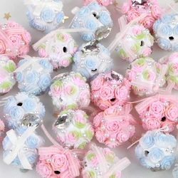 20mm 1/3/5pcs Rose Flower Ball Bow Love Polymer Clay Acrylic Beads For Jewelry Making DIY Necklace Bracelets Earring Accessories