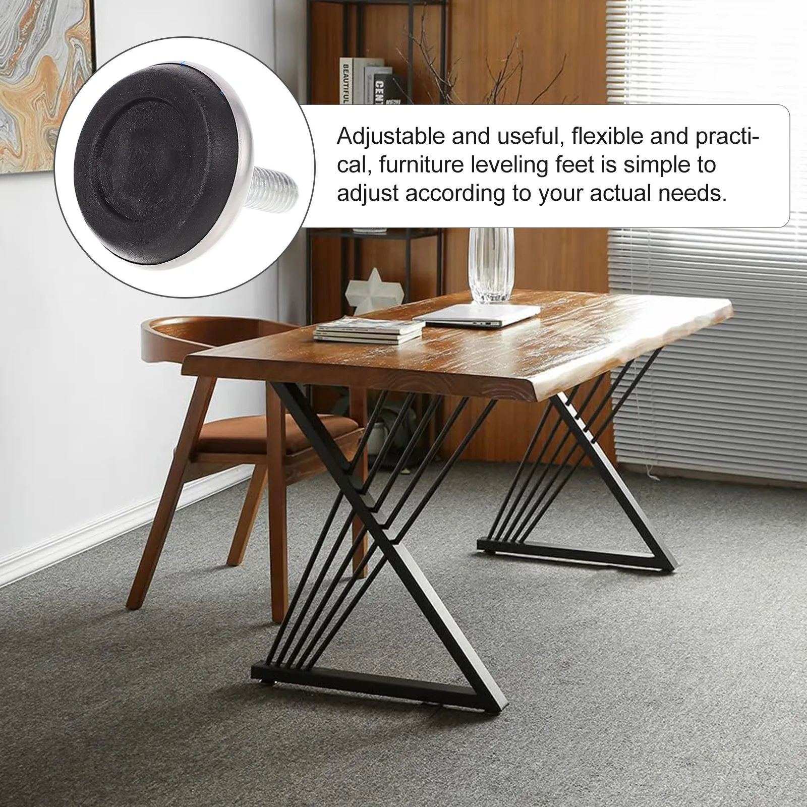 

10 Pcs Furniture Adjustable Furniture Levelers Feet for Chair Table Desk Metal Sturdy Simple Design Levelers Feet