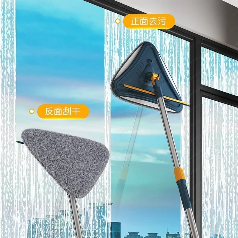 

Triangle Mop Whole House Cleaning, Telescopic Rod Cleaning Glass Wall Ceiling