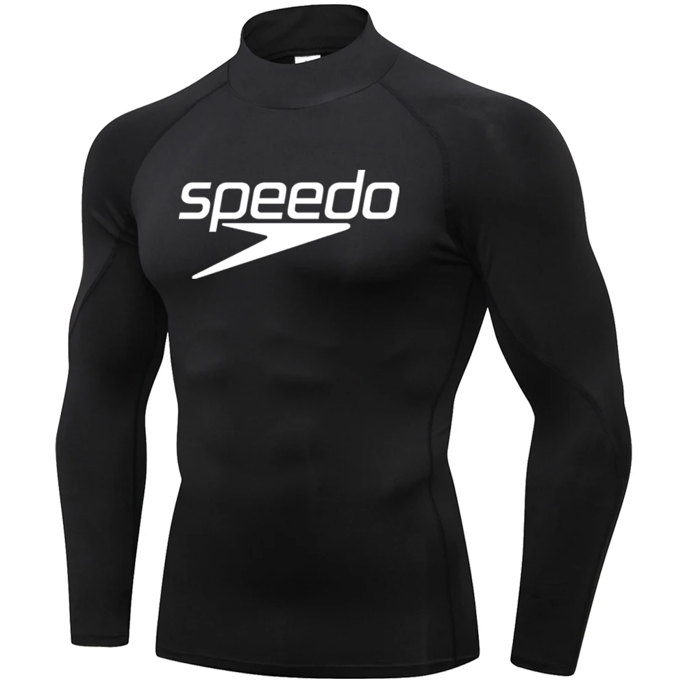 Men Swimming TightsT Shirt Surf Rash Guard Long Sleeve Protection Basic Skins Surfing Diving Swimsuit Tees Rashguard Gym Clothes image 6