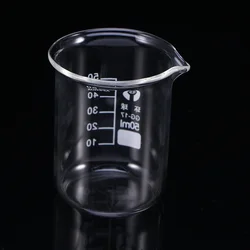 50 ML Graduated Beaker for Lab Liquid Measuring Cup Laundry Soap Dispenser Glass