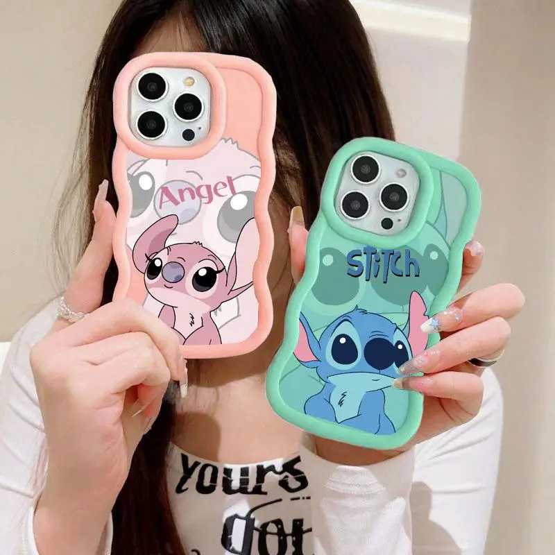 Cute Disney Angel Stitch Case For Xiaomi Mi 14 14T Pro Poco X6 Pro 5G X5 X3 NFC M3 M4 M6 cover Soft