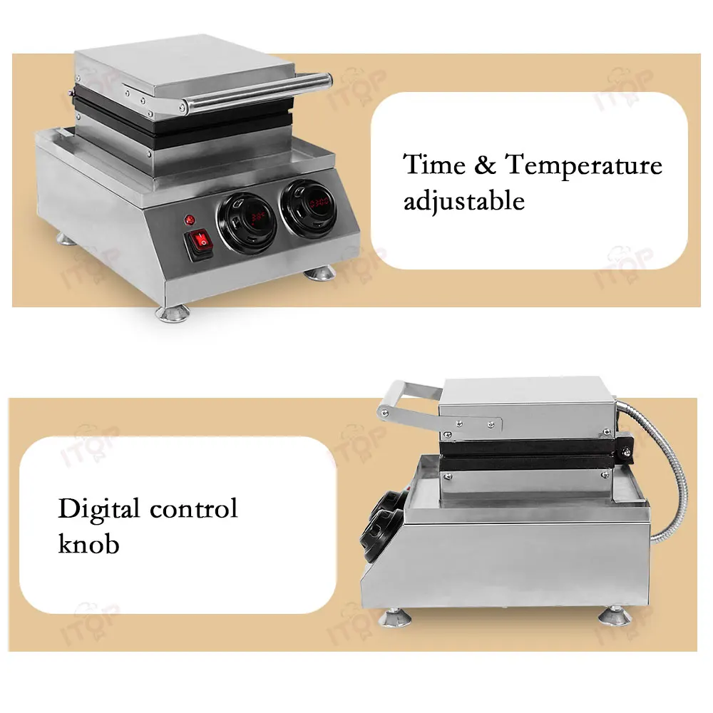 ITOP 133, sterownik cyfrowy, maszyna do gofrów, nieprzywierająca, patelnia, gofrownica, wypiekacz do chleba, maszyna do przekąsek 300℃ 110V 220V