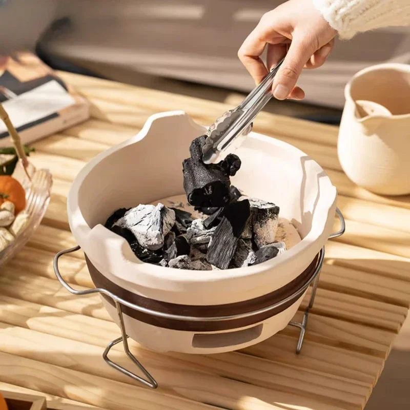 موقد فحم ناري كربوني صغير، طقم شاي الطبخ القديم، خارجي وداخلي #4