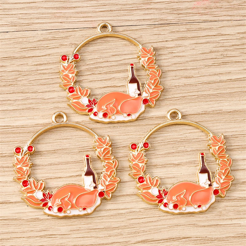 10 Stück Gemischte Thanksgiving-Anhänger, Emaille-Lebensmittel-Charms mit Mais und Kürbis für Schmuckherstellung, Halsketten, Ohrringe, DIY-Bastelarbeiten und Geschenke – Detail 15