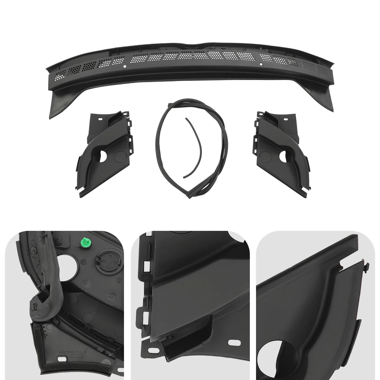 

Windshield Cowl Cover&2pcs Wiper Arm Trim Cover Panel, Windshield Wiper Cover Kit, Wiper Cover Panel Kit for Honda Civic 2006-11