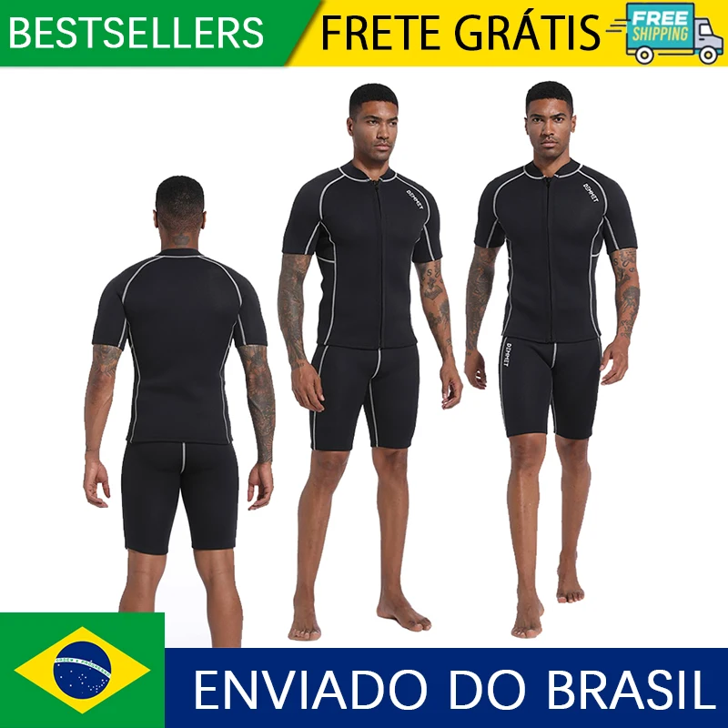 1.5mm/3mm crsc neoprene wetsuit masculino dividir shorts de manga curta mergulho surf terno feminino proteção solar terno de natação quente