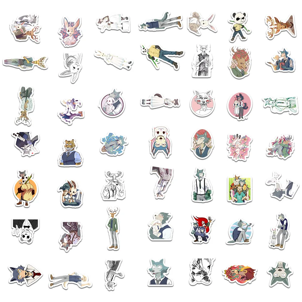 10/30/50PCS BEASTARS Stickers Dier Stijl Anime Graffiti Grappige Cartoon Sticker Kinderen Speelgoed Koffer Koelkast laptop Gitaar Auto Fiets