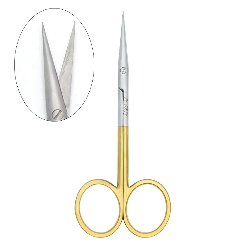 Gold Handle Surgical Instruments German Quality Stainless Steel Mayo Supercut Metzenbaum Scissors Straight