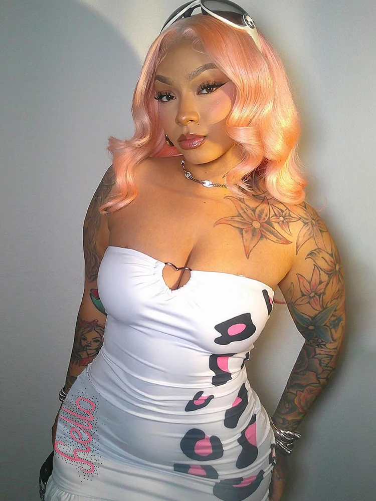 Женское мини-платье без бретелек с принтом, модное сексуальное платье в форме сердца, ажурное платье для коррекции фигуры, женское вечернее платье в полночь