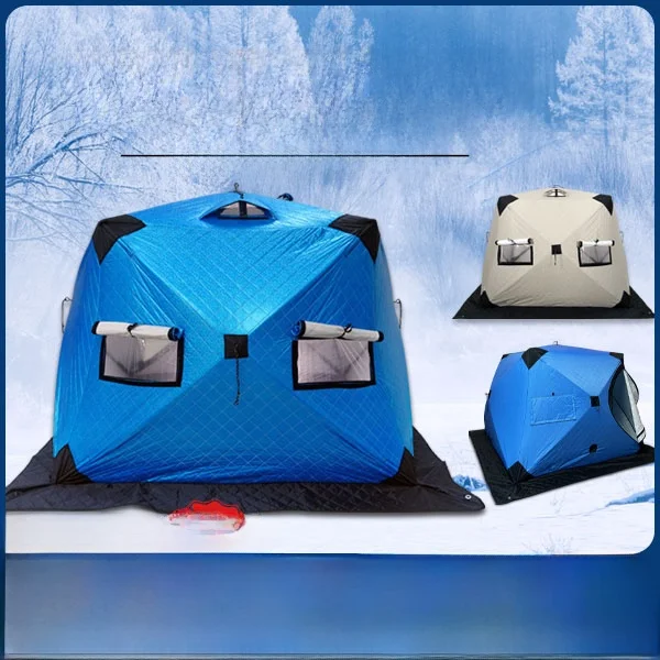 

Thiened Cotton Winterproof Cam Tent Qui Open Warmth Windproof Ice Fiing Tent Single Person Outdoor Leisure Activi