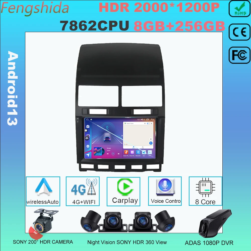 

Android 13 For Volkswagen VW TOUAREG 2004-2010 wifi DVD 7862 CPU GPS Navigator radio Multimedia auto head unit Player No 2din