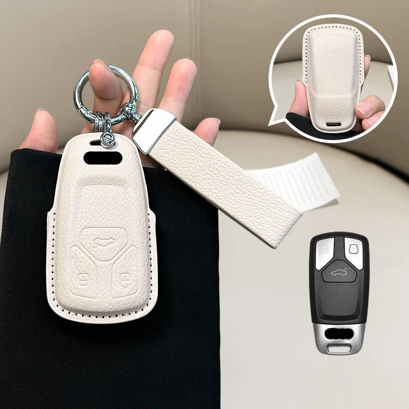 

For Audi Q1 Q2 Q3 Q4 Q5 Q6 Q7 Q8 A1 A2 A3 A4 A5 A6 A7 A8 TT RS3 RS7 B7 C5 C6 TTS R8 S6R Leather Car Key Remote Case Cover Shell