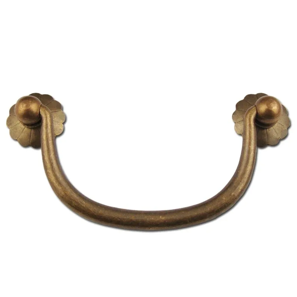 Solid Brass Antique Sideways Mount Drawer Pulls, New Chinese Style Handles for Medicine Cabinet & Camphorwood Chest