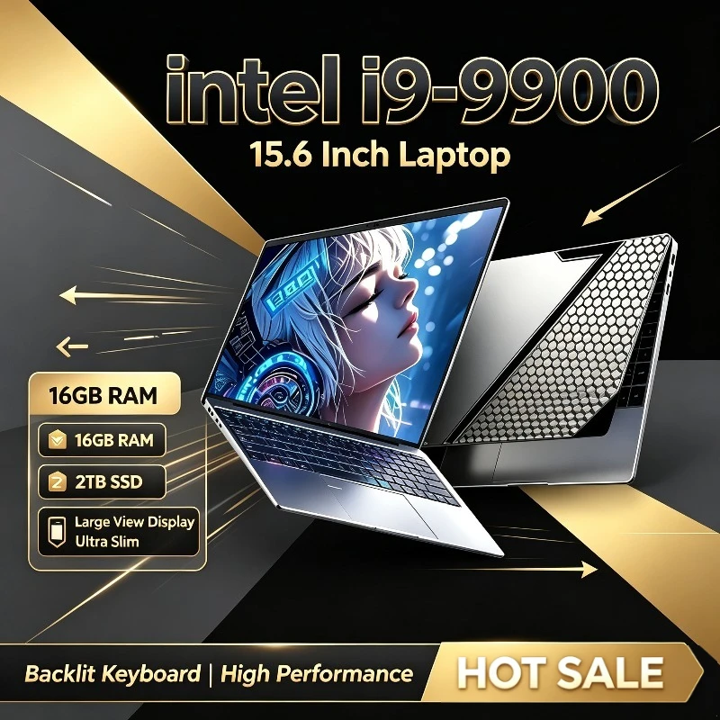 Intel Core i9-9900 15.6-Inch Laptop PC Gaming Portable 32GB RAM 1TB SSD Fingerprint Unlock System, Notebook  for Gamers.