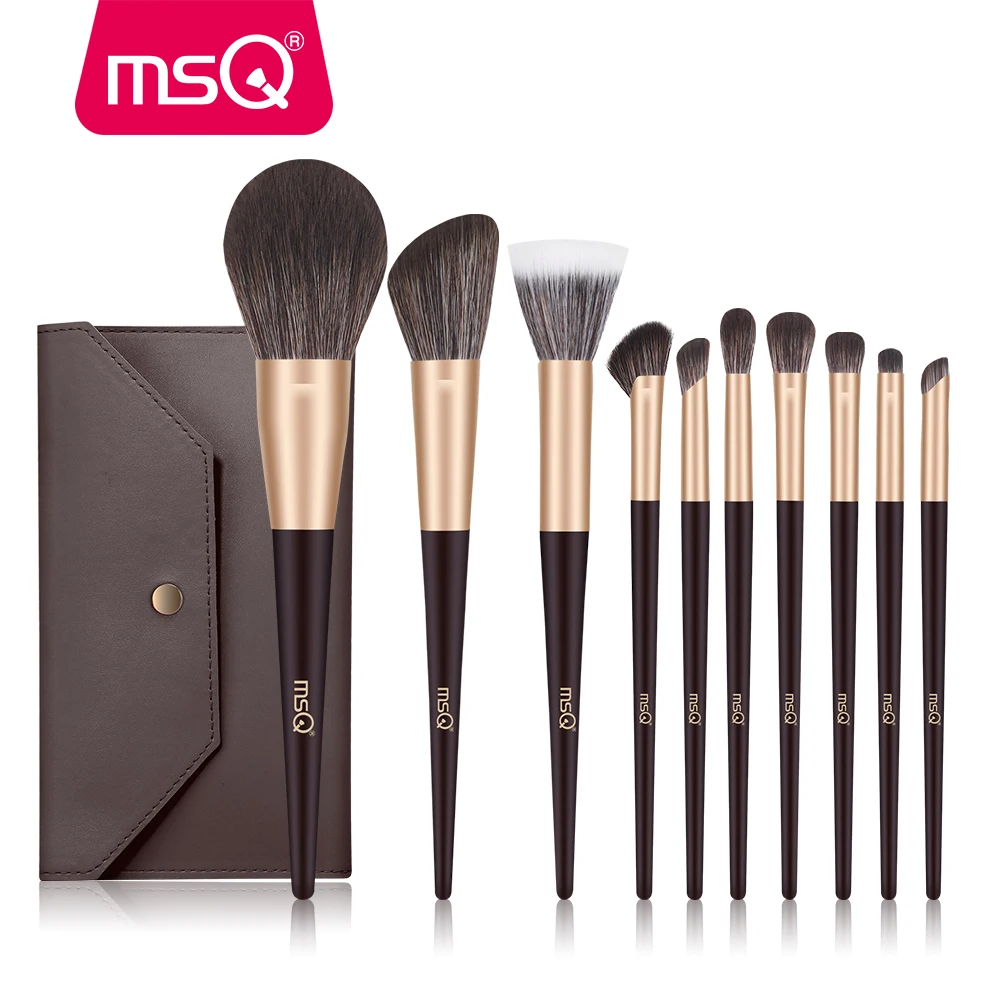 MSQ10pcs Professional Makeup Brushes Set Foundation Eyeshadow Blush Concealer Loose Powder Brush Face Brush Tools