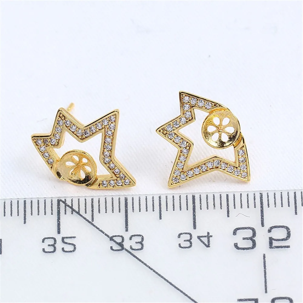 14K Gold Plated Brass Metal Post Earring Studs Stud Earrings Posts For DIY Pearl  Earring Making Accessories