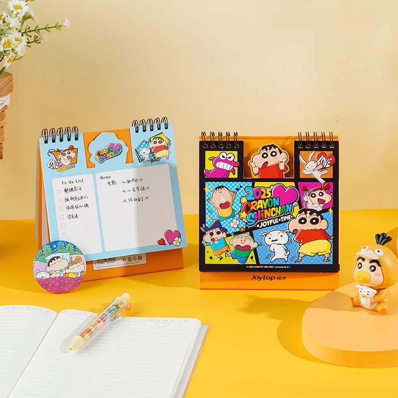 Anime Kawaii Crayon Shin Chan Comic Series Characters 2025 Desk Calendar Cute Desktop Decoration Ornaments Calendar Holiday Gift